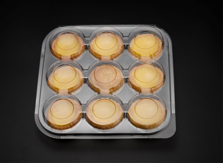 廠家批發定制自動扣透明烘焙吸塑盒綠豆餅9粒蛋撻吸塑包裝盒定做